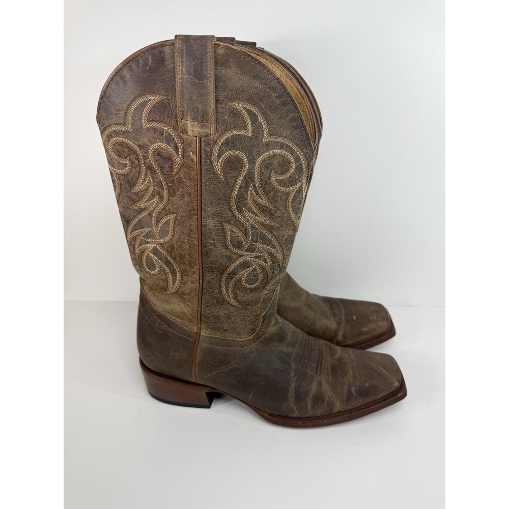 Shyanne Women's Western Cowboy Boots Brown Leather Embroidered Square Toe Size 9